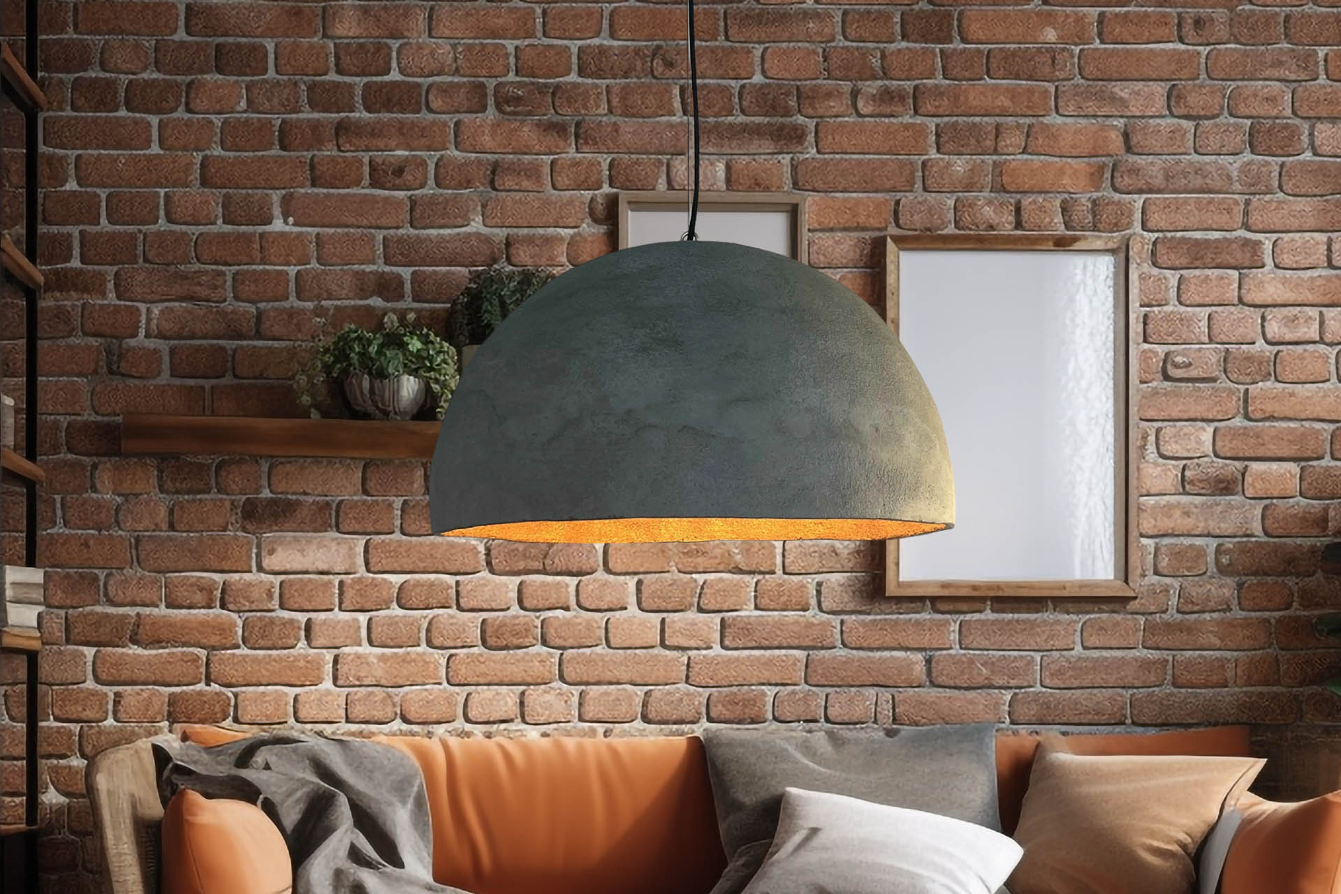 Lampada Moki in cemento - Illuminazione artigianale dal design contemporaneo