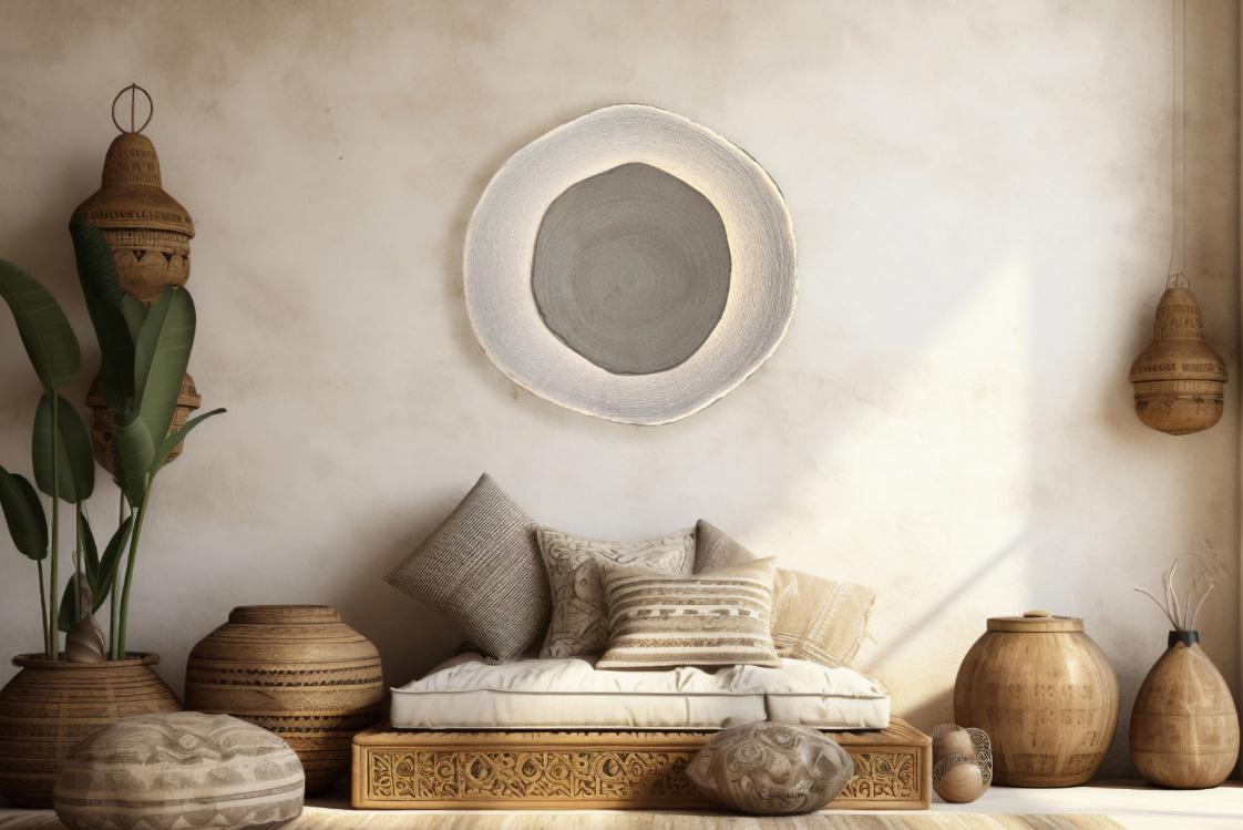 Luce d’atmosfera e texture materiche in cemento